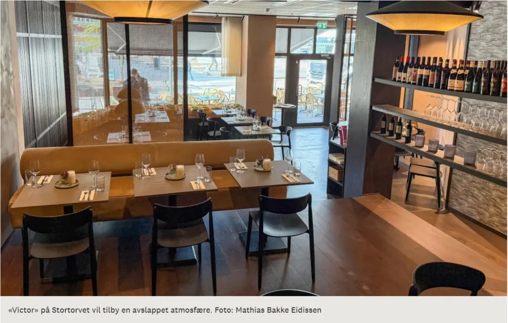 Bilde av inn i restauranten. Bildet er fra Fredrikstad Blad